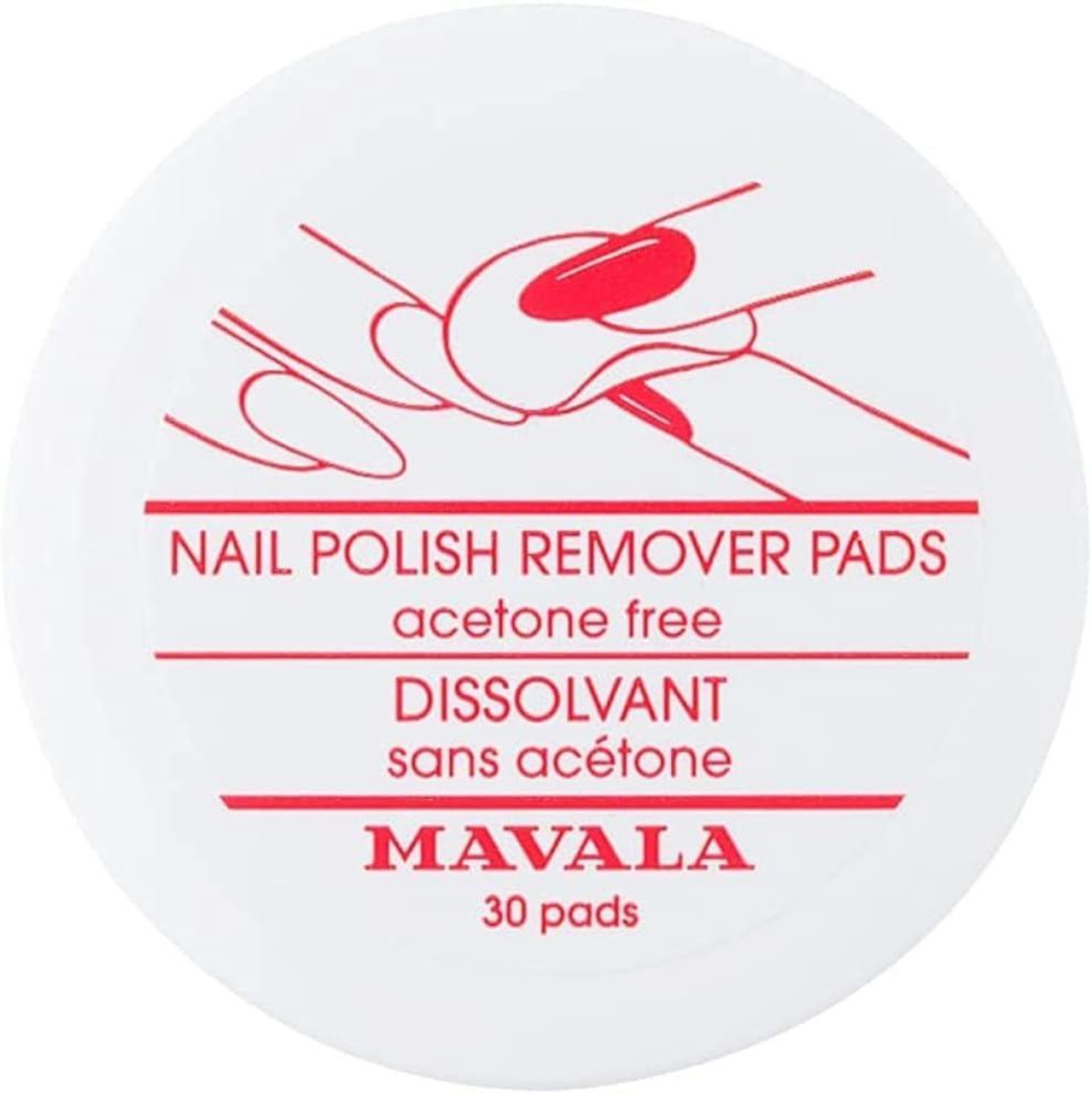Mavala Acetone Free Nail Polish Remover Pads – 30 Pads